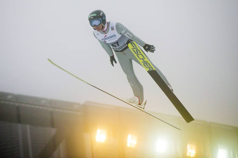 Campionato mondiale combinata a Oslo, Norvegia. Il salto di Akito Watabe giapponese(Ap)